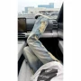 宽松拖地春秋水洗牛仔裤