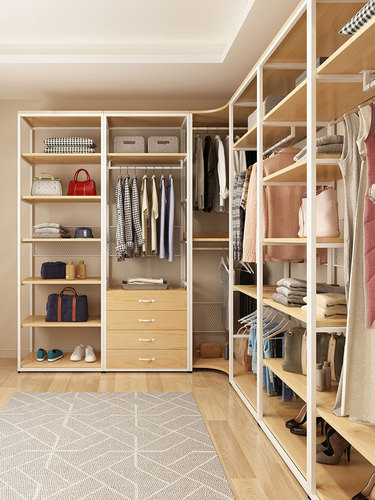 444Z wholesale wardrobe home bedroom open wardrobe rack walk-in metal cloakroom wardrobe simple assembly