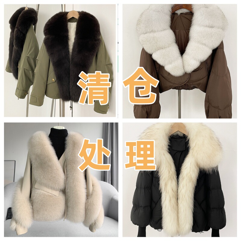 Haining Cross-Border Best-Selling Women's Clothing Fox Fur Collar down Jacket Coat Special Clearance Sale