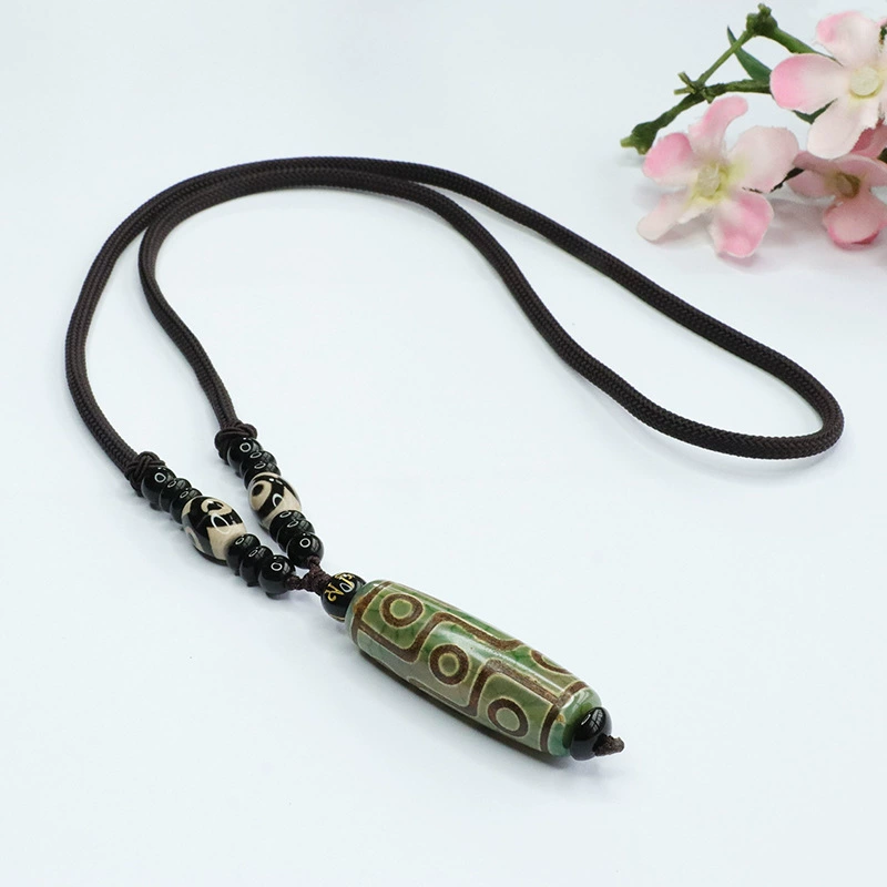 Jiyu девять глаз бусины агат кулон цепи Тибетский Национальный Стиль ювелирная фабрика оптового поколения MN3103005