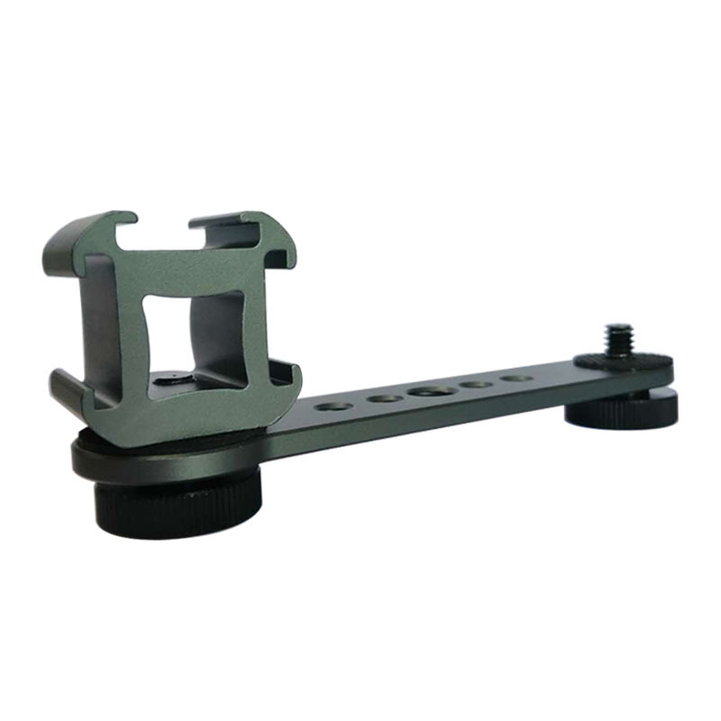 Expansión de tres cabezas de zapato caliente Rod selfie soporte de teléfono móvil Luz de relleno Transferencia de micrófono zapato caliente micro accesorios de cámara única