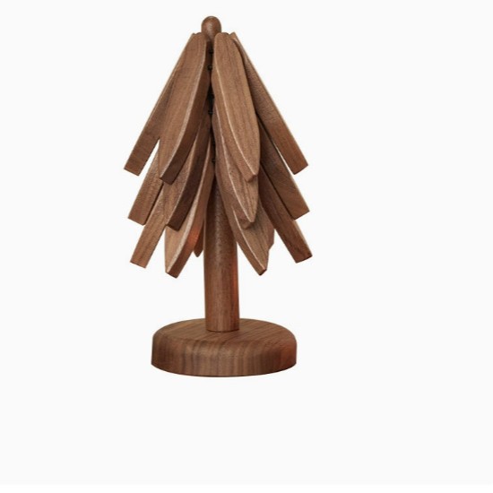 Almohadilla de aislamiento térmico anti-escaldado de un árbol Almohadilla de aislamiento térmico de la mesa de comedor Almohadilla de tazón de sensación avanzada Almohadilla de olla de arena para plato de silicona Almohadilla de madera de haya