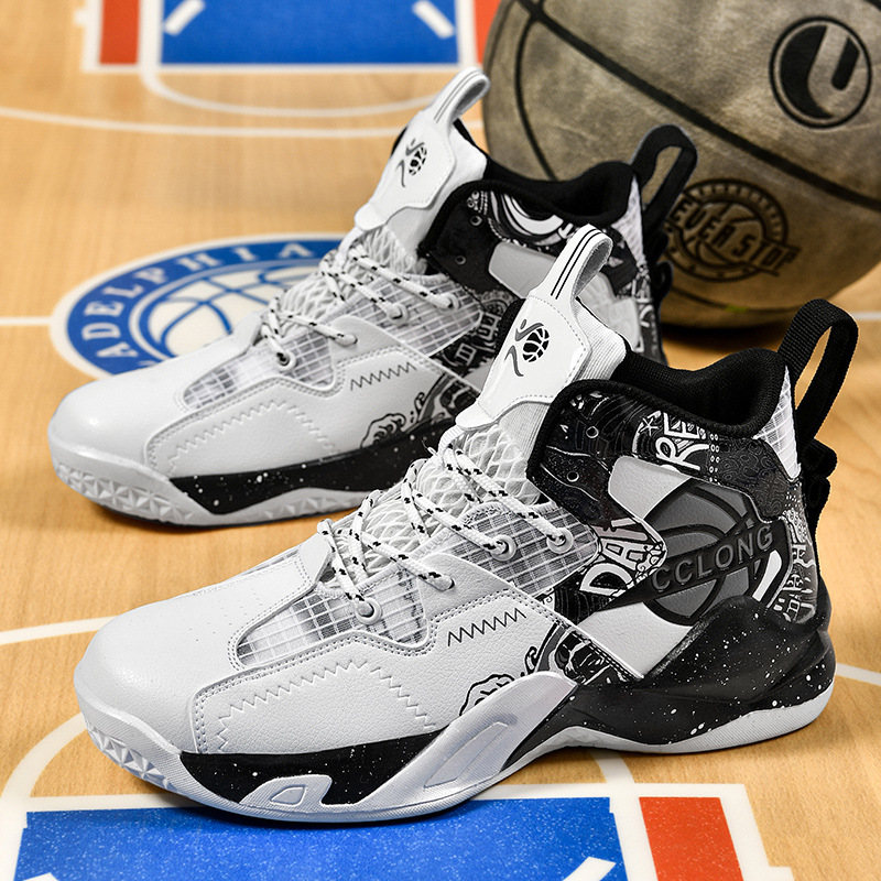 Los zapatos de baloncesto Venom James se frotan con un sonido, antideslizantes, resistentes al desgaste, transpirables, zapatos altos para niños_voghion.com