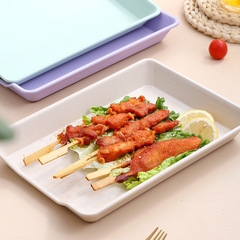 小麥秸稈燒烤盤家用廚房炸串配菜盤子火鍋備菜塑料托盤展示盤批發