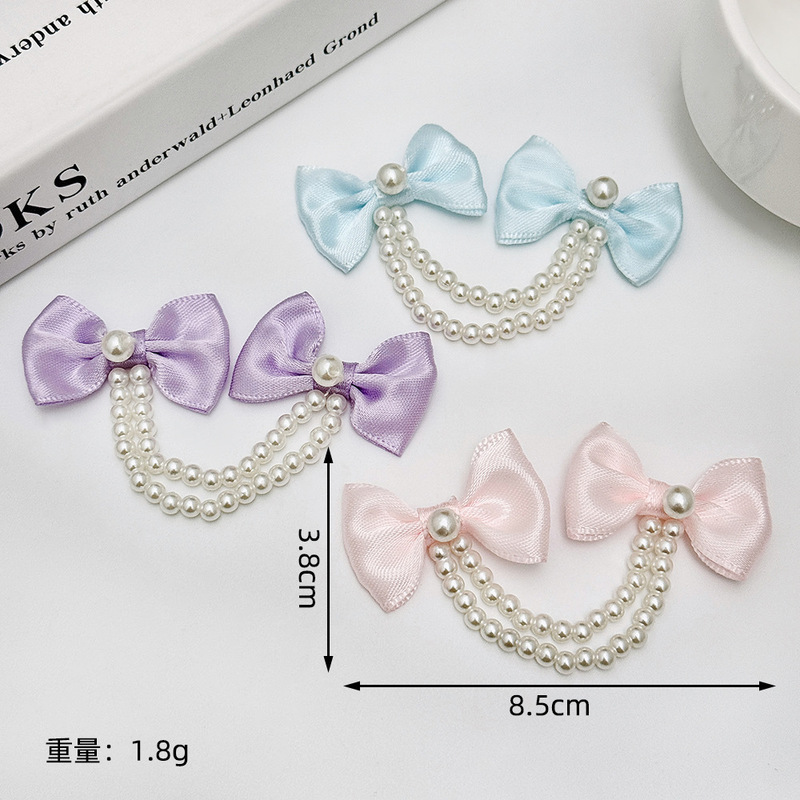 French-Style Double-Strand Beaded Pearl Bow Versatile DIY Doll Clothes Accessories Shoe Decorations Socks Clothing Accessories French-Style Double-Strand Beaded Pearl Bow Versatile DIY Doll Clothes Accessories Shoe Decorations Socks Clothing Accessories
