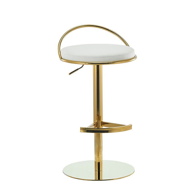 Silla de bar elevable de lujo ligera, silla de bar giratoria de viento crema, silla de bar de alta calidad, taburetes altos de recepción image 6