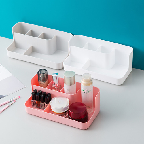 化妆品收纳盒桌面梳妆台护肤品置物架口红整理箱桌上台式式小盒子