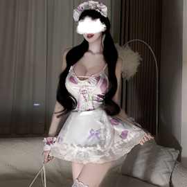 情趣内衣可爱制服女仆装角色扮演激情诱惑紫色奶牛女佣纯欲风睡裙