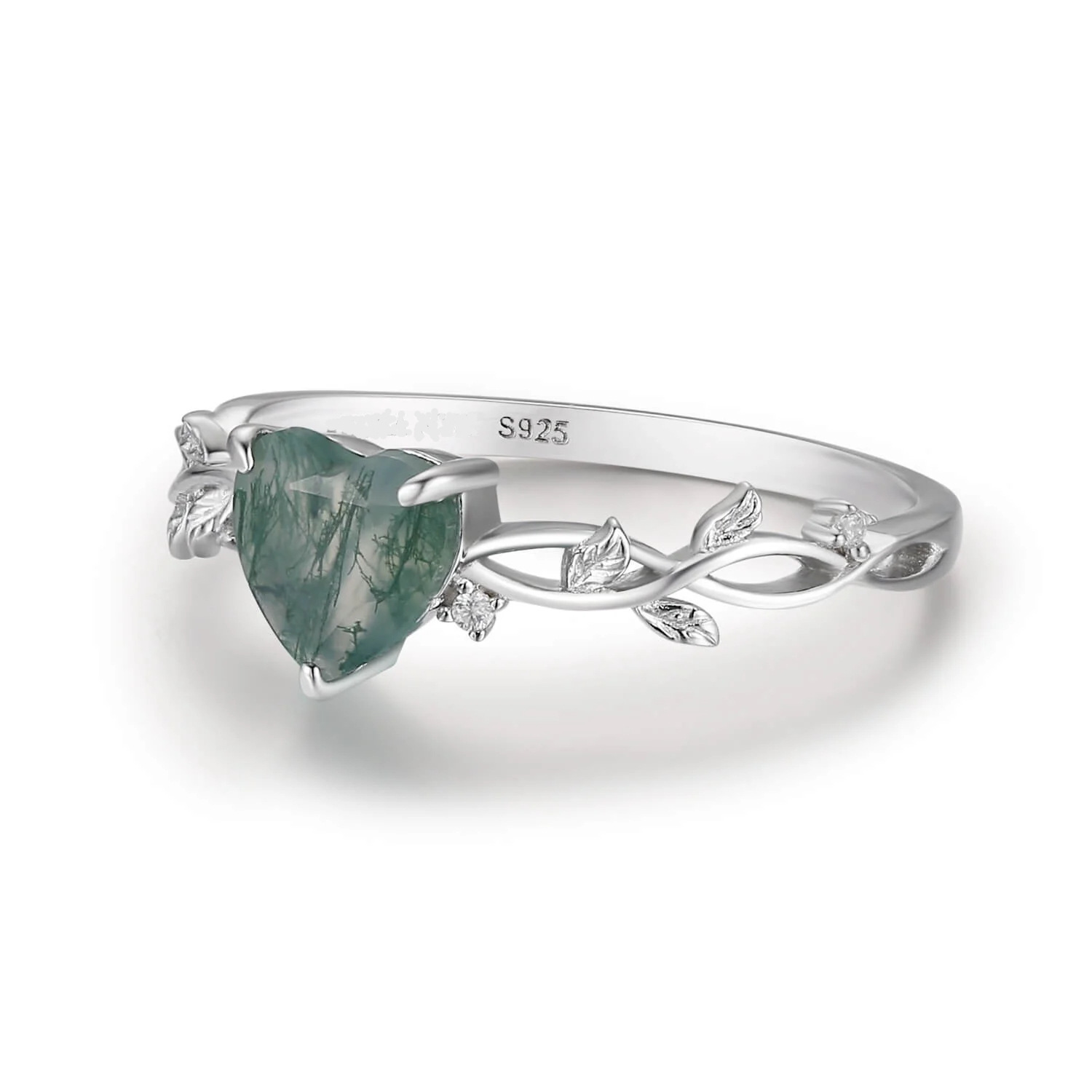 Leaves, Heart Shape Pattern Women's Gender Plating Design 925 Sterling Silver Leaves Heart Shape Rings