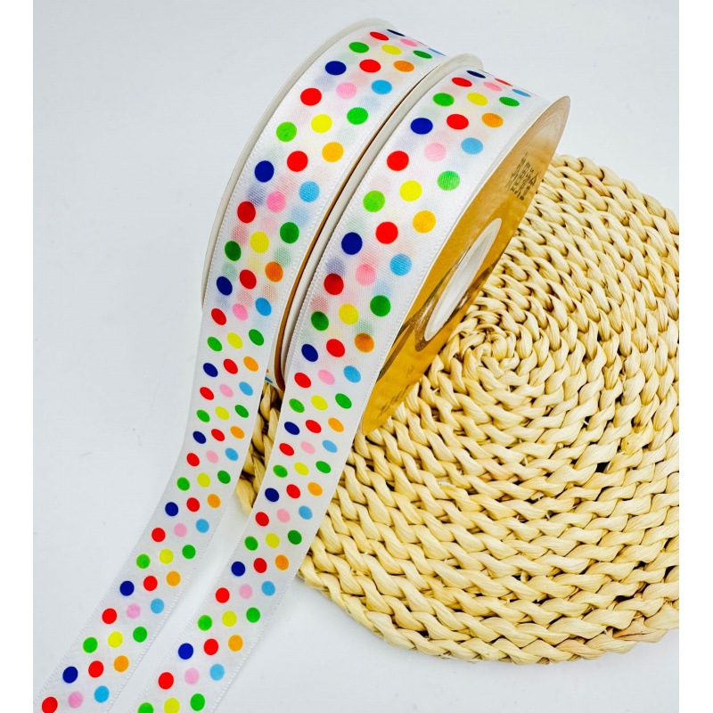 Hot color punto de impresión digital embalaje de cinta de color punto de color regalos de decoración de vacaciones accesorios de ropa onda punto cinta