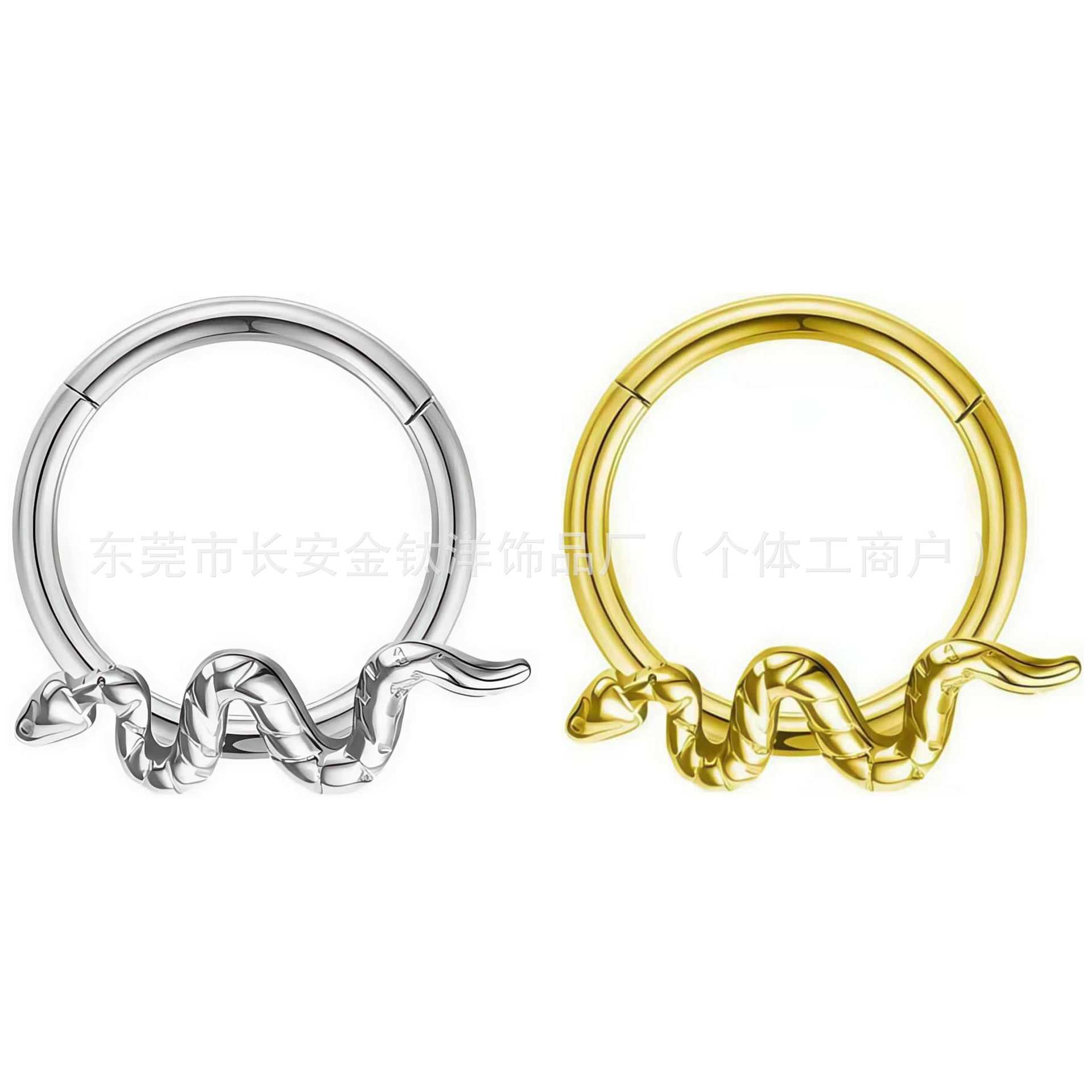 F136 Titanium Snake-Shaped Multifunctional Hoop Earrings - Closed Hoop Earrings for Body Piercing detail image 8