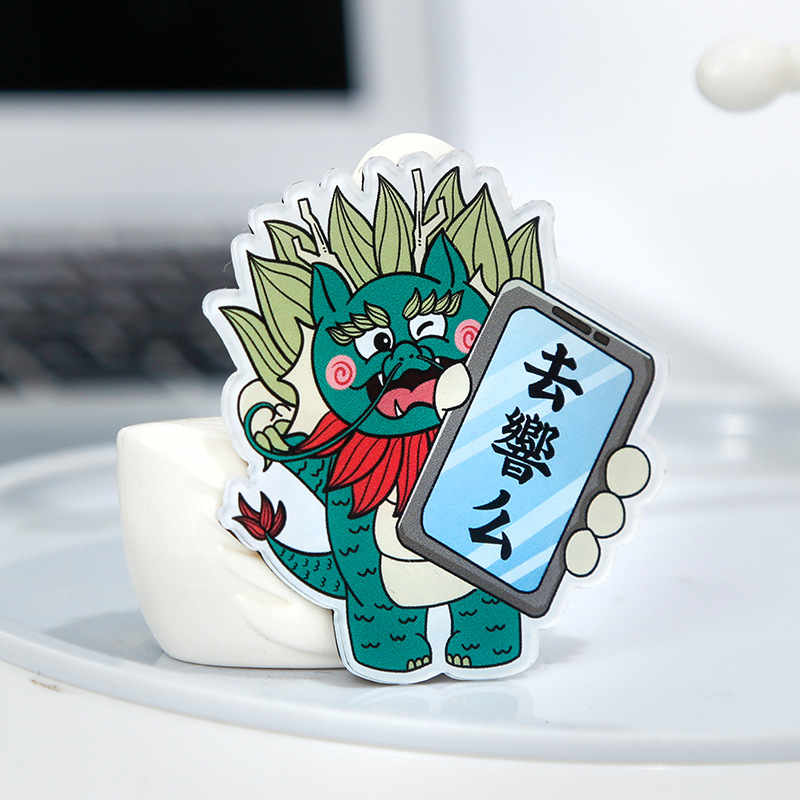 Dinosaurio creativo lindo acrílico refrigerador Pegatinas magnéticas personalizadas publicidad personalizada pantalla decoración impermeable pegatinas magnéticas