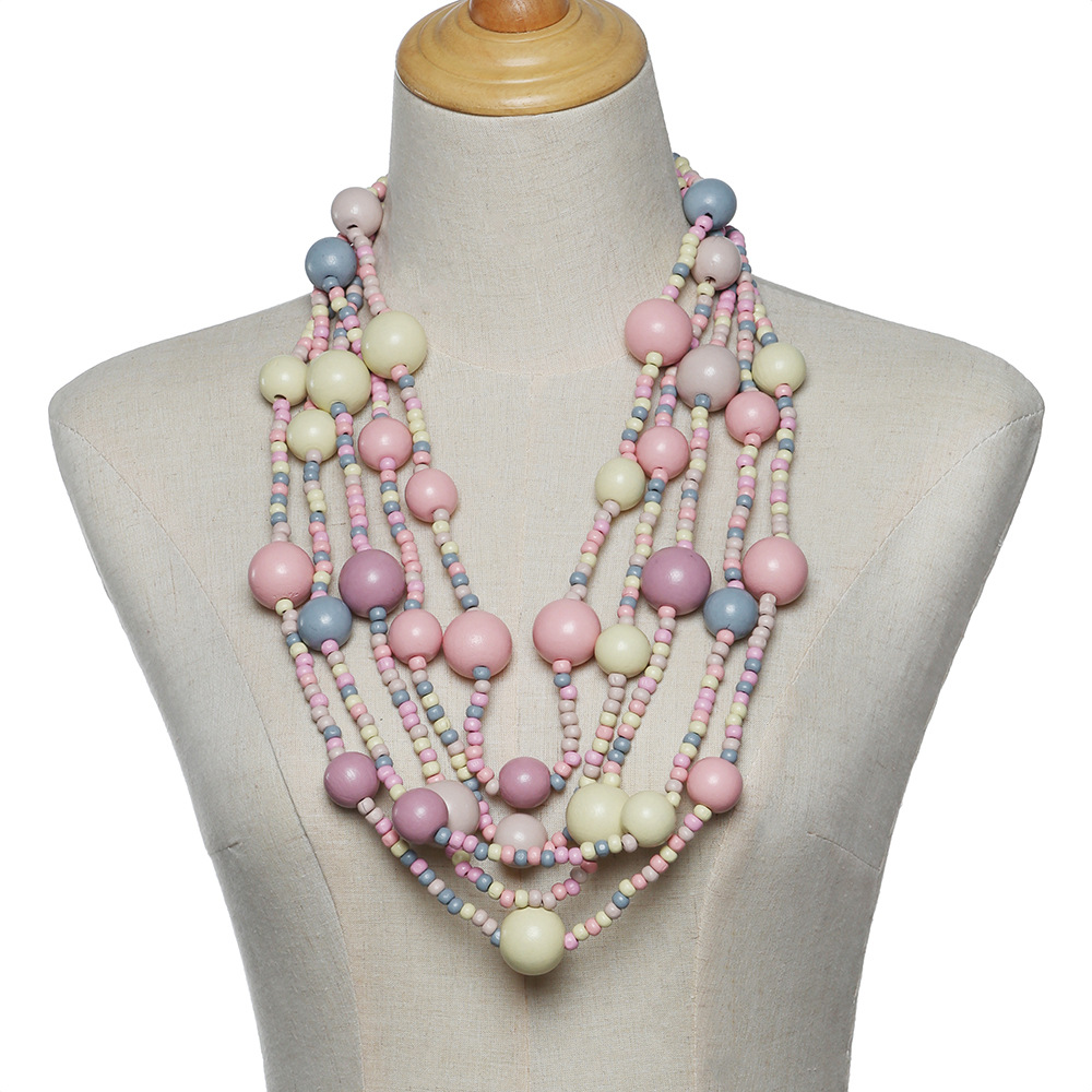 Wood Chain Material Holiday, Daily Occasion Casual Ethnic Style Geometric Wood Wholesale Sweater Chain