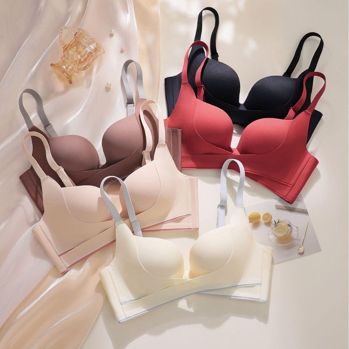 Ropa sin costuras, levantamiento, recolección lateral cómoda, soporte superior, leche antideslizante, ropa interior antiflacidez, sujetador de texto para niñas