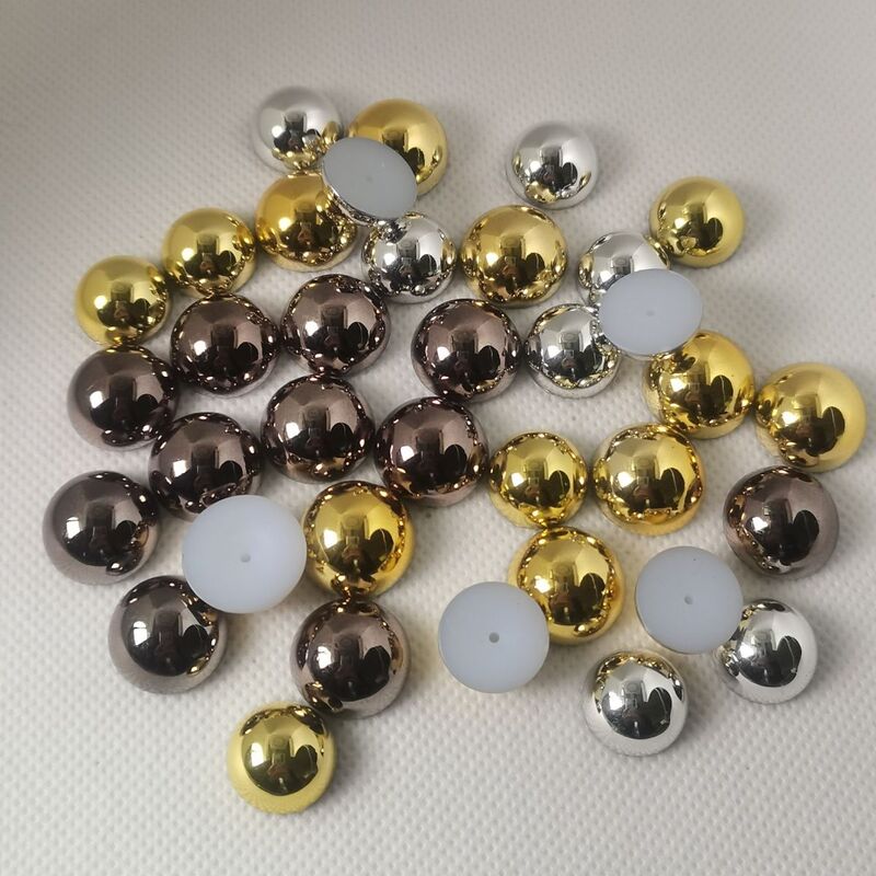 Semicircle imitation pearl gold silver gun black half-surface beads diy jewelry accessories clothing accessories electroplating color retention