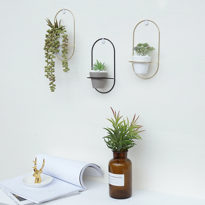 北欧风现代创意个性墙面壁挂仿真绿植壁饰花盆花艺家居玄关装饰品