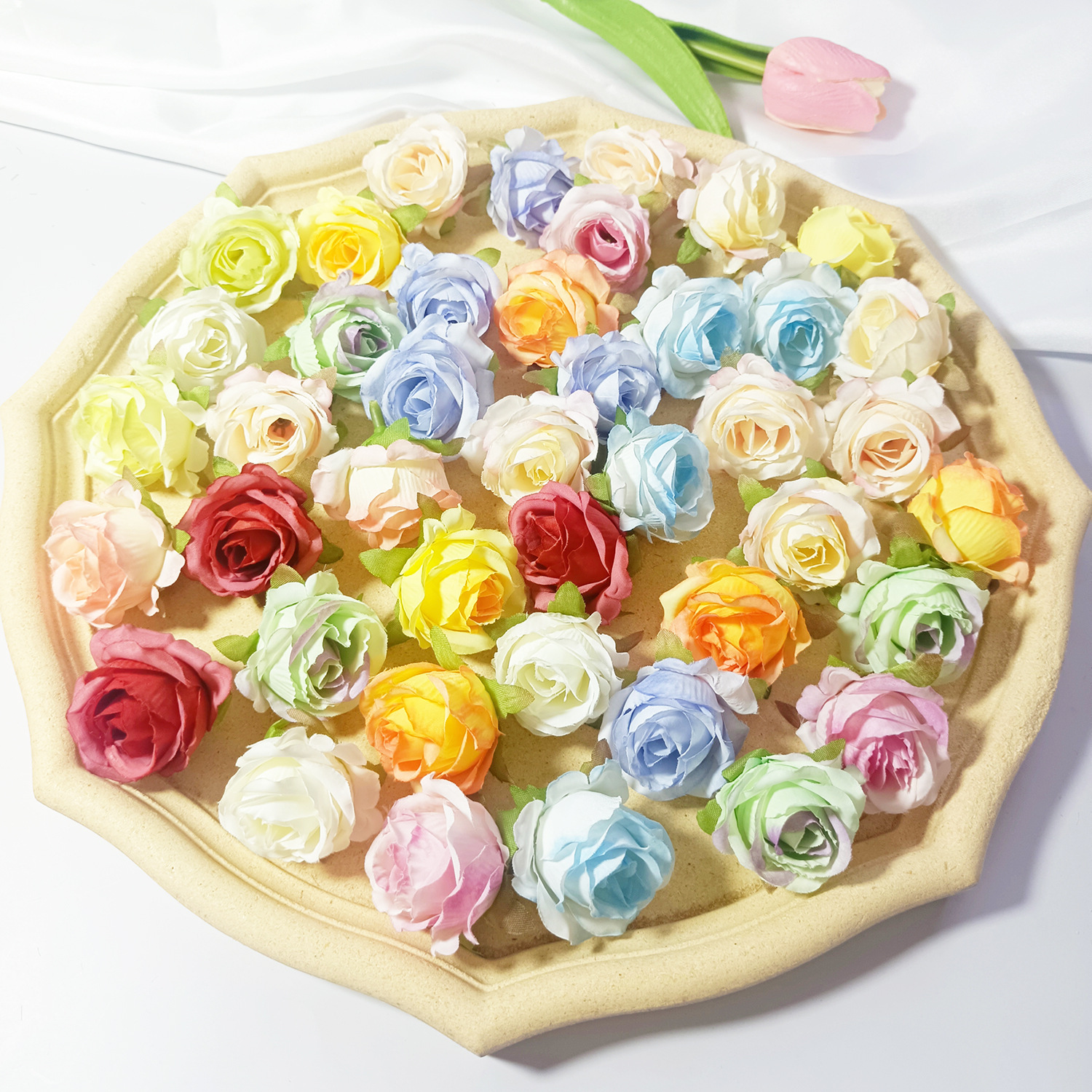 시뮬레이션 미니 장미 꽃 머리 장식 화환 머리핀 꽃 장식 액세서리 diy 수제 재료 꽃 봉오리