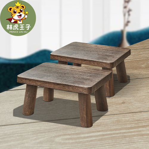 Small wooden stool, shoe bench, low stool, mini square stool, living room home use, small footstool, wooden seat, tea table, solid wood stool