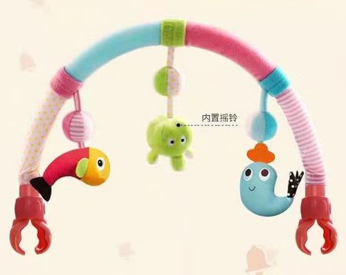 Crib winding bell, bed hanging stroller pendant, musical plush bedside bell, rattle, baby stroller clip