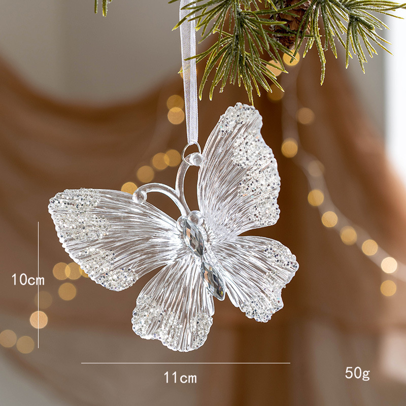 国境を越えた新しいクリスマスツリー装飾透明アクリル雪ヘラジカ天使ストラップクリスマス装飾品|undefined