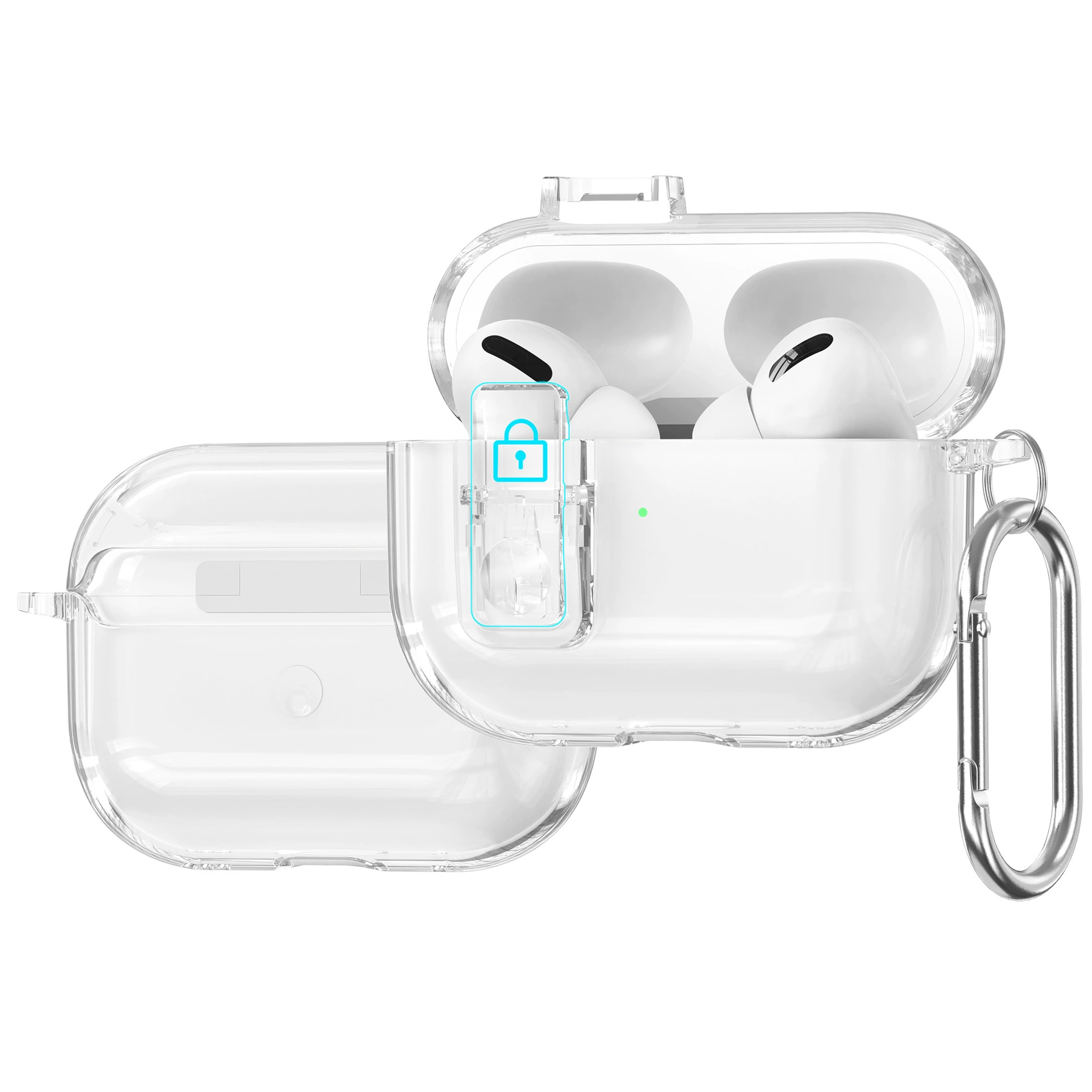Защитный чехол (Apple) для AirPods Pro2, Pro3 и AirPods 4‑го поколения, прозрачный с защёлкой