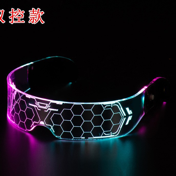 Gafas luminosas LED coloridas transfronterizas, barra de fiesta, festival de música, gafas de tecnología, gafas de ciencia ficción, Navidad