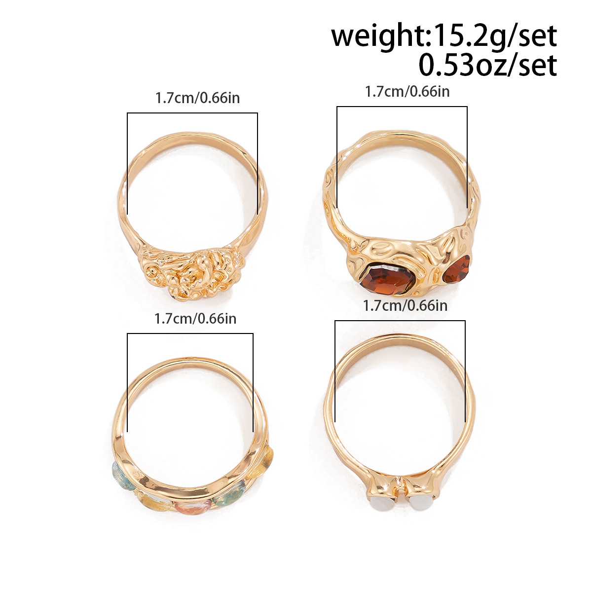 19g Weight Rhinestones Inlay Material Rings Classification One Size Ring Size 1 Set Quantity Holiday Occasion Alloy Material Geometric Pattern Women's Gender Plating Design Retro Style 1 Set Geometric Rings Alloy Rhinestones Women's Retro Rings 6