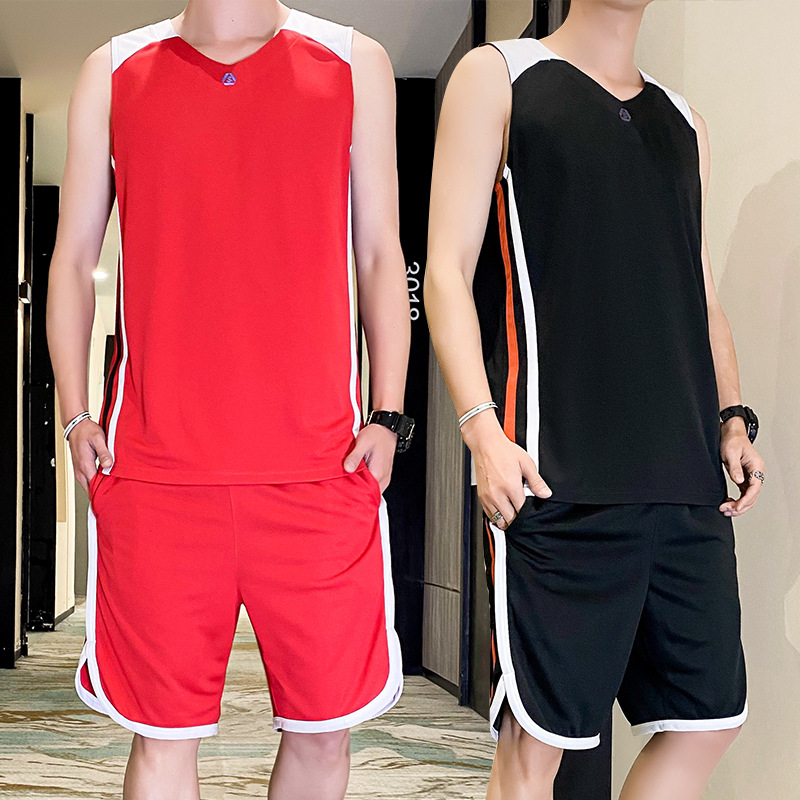 2024 nuevo juego de trajes de baloncesto para hombres largos entrenamiento correr fitness transpiración camiseta deportiva pelota image 3