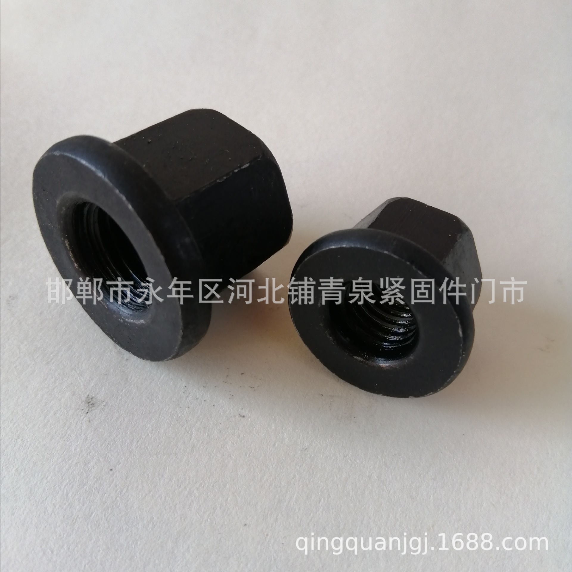 批发平面法兰螺母  加厚带垫螺帽  发黑T型螺母