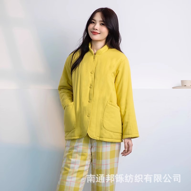 情侣款新款居家加厚大码宽松夹棉秋冬季潮休闲风外穿棉服套装家居