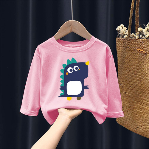 H2160# Unisex Children's Long-Sleeve T-Shirt Top, Children's Pure Cotton Clothing, Boys' Clothing, Kids' Base Shirt, Autumn Clothing