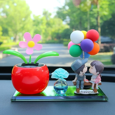 Car Interior Accessories, Car Supplies, Car ornaments - gray-couple-red-sun-flower-single-bunch-of-colorful-balloons