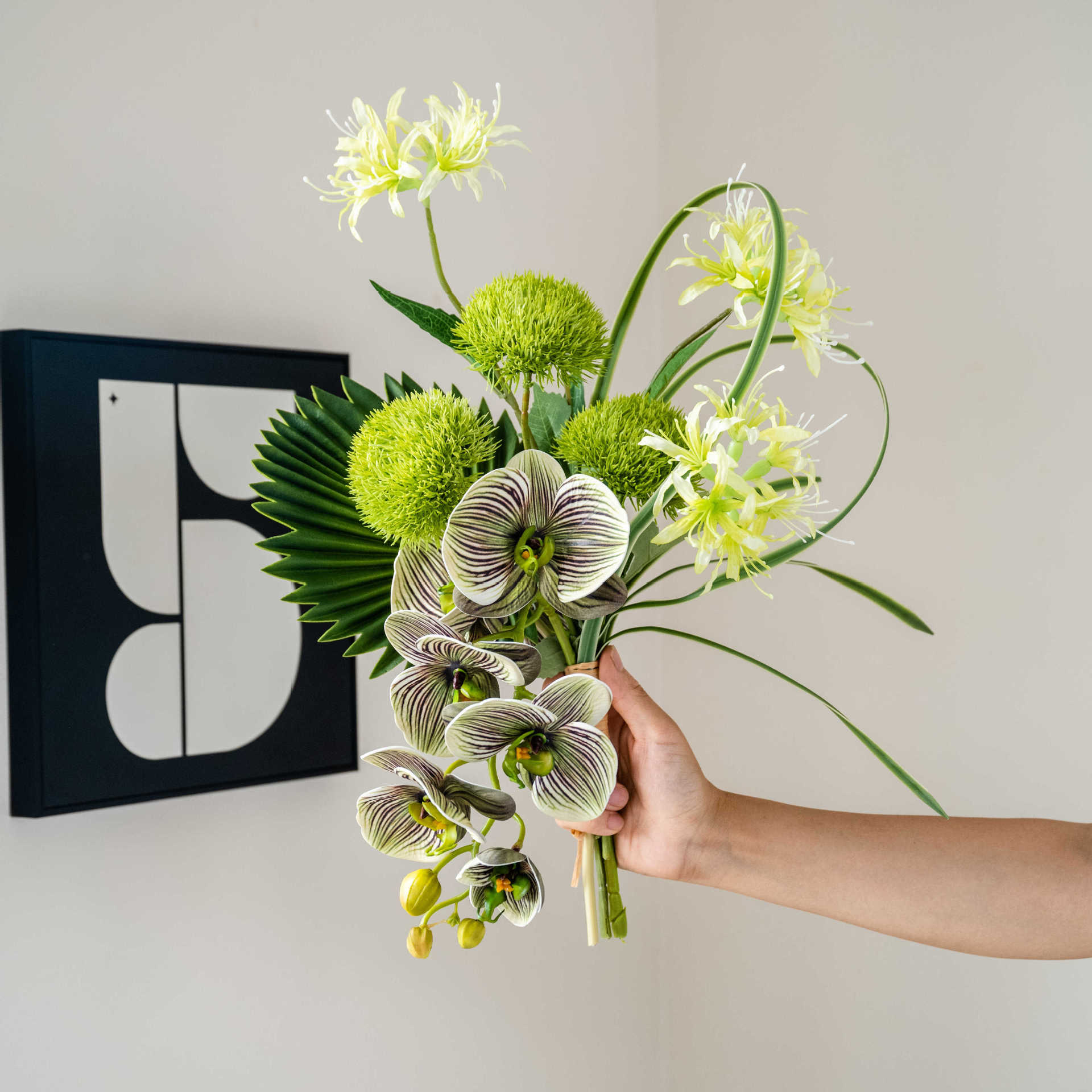 轻奢设计师PU鸢尾花仿真花花束客厅插花干花摆设餐桌装饰花假花