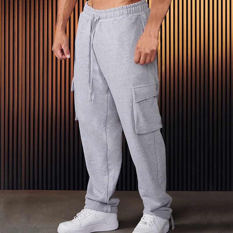 Cross-Border Temu Export Men's New Multi-Flap Pocket Pants Cargo Pants European and American Men's Sweatpants Casual Drawstring Straight Pants Cross-Border Temu Export Men's New Multi-Flap Pocket Pants Cargo Pants European and American Men's Sweatpants Casual Drawstring Straight Pants