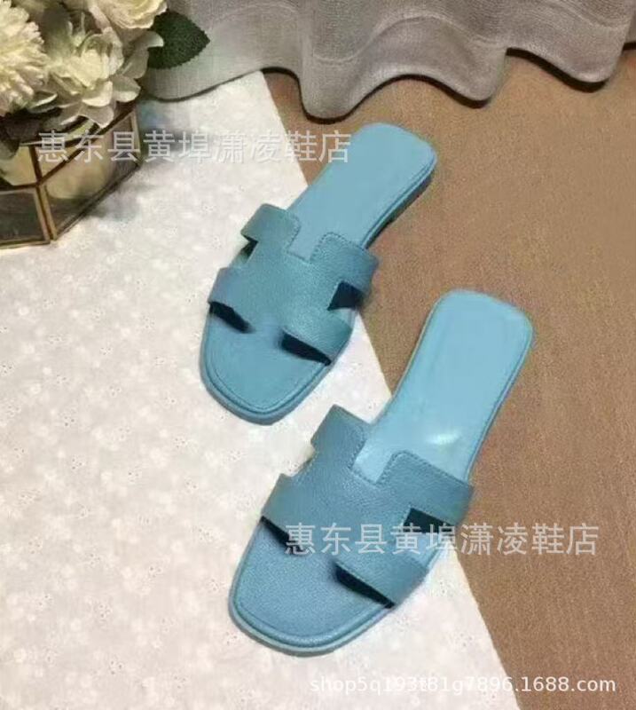 厂家直销跨境外贸平底拖鞋经典H拖鞋沙滩一字女拖鞋|undefined