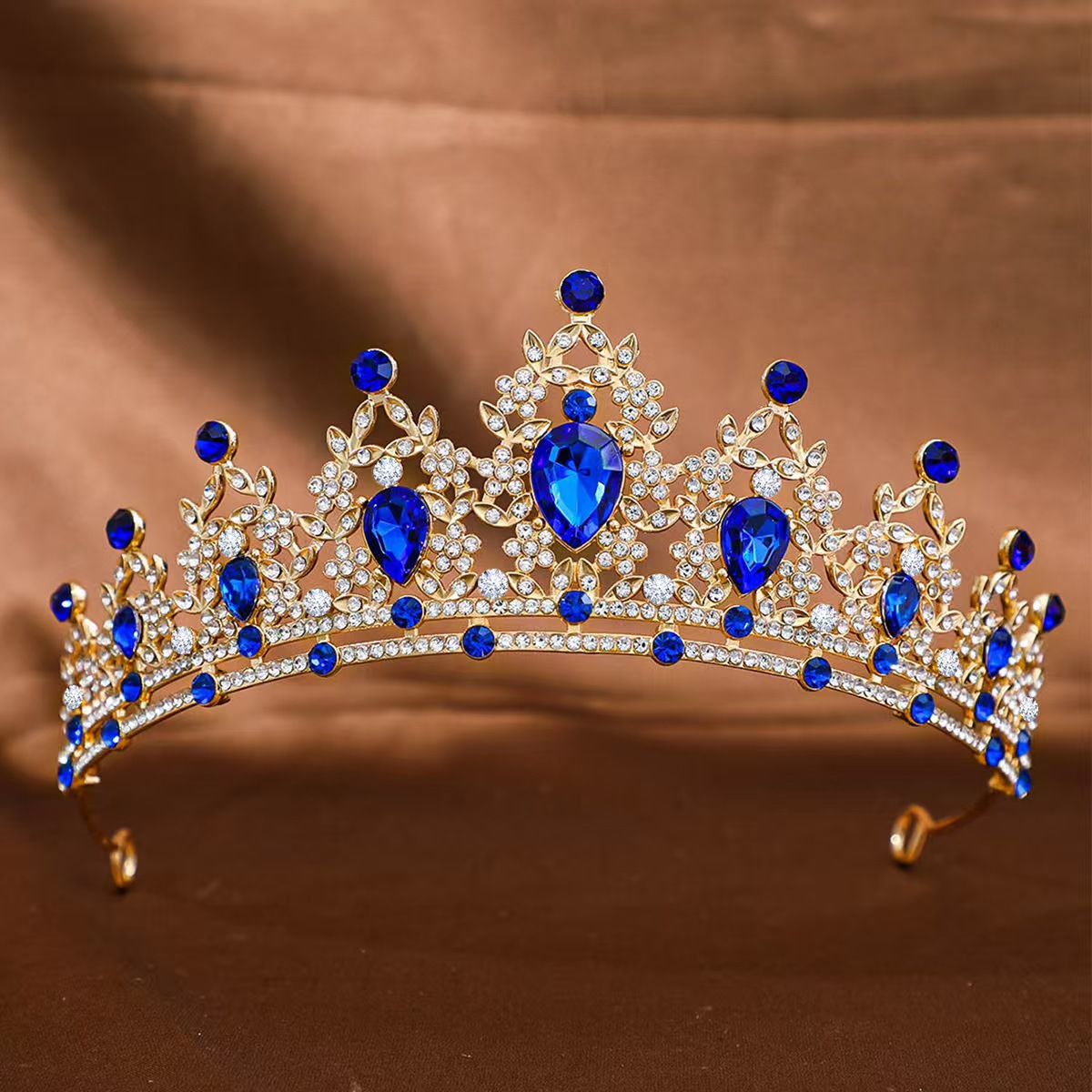 Corona de novia europea y americana color transfronteriza diamante banda de pelo barroco aleación corona vestido de boda accesorios para el cabello