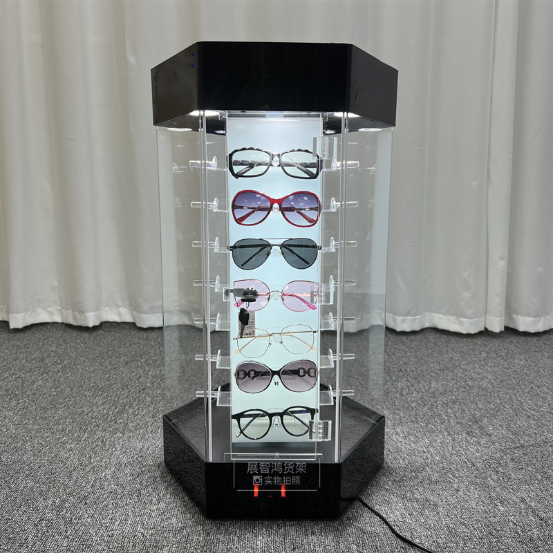 眼镜展示架亚克力旋转展示柜墨镜货架太阳陈列架收纳眼镜店专用