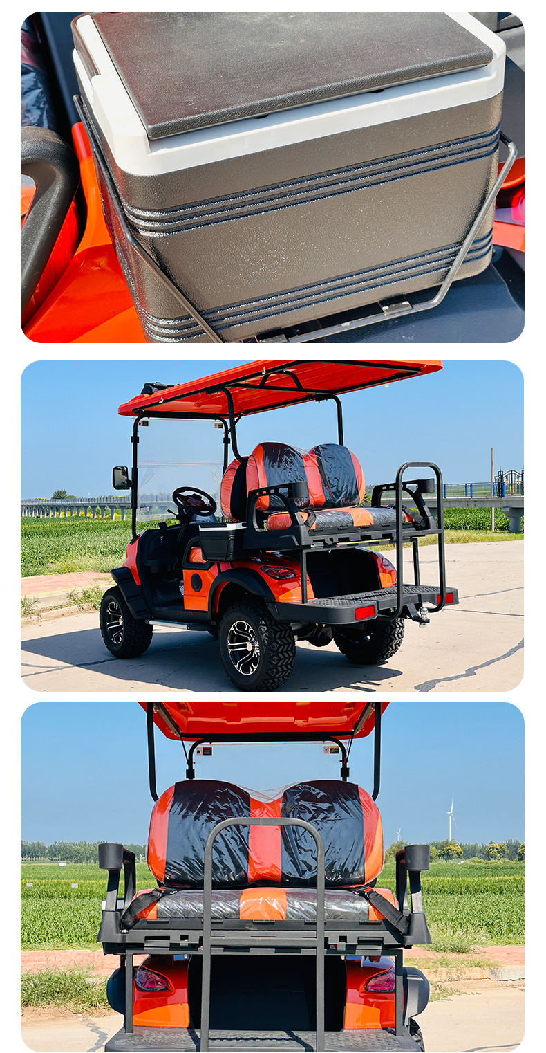 New Orange Electric Golf Cart 4 Seats Scenic Area Property Park Patrol Hotel Reception Car Can Be Customized