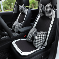 Car Seat Cushion Ice Silk Light Luxury Bow Car Seat Breathable Seat Cool Cushion Four Seasons Universal Car Interior Seat Cover