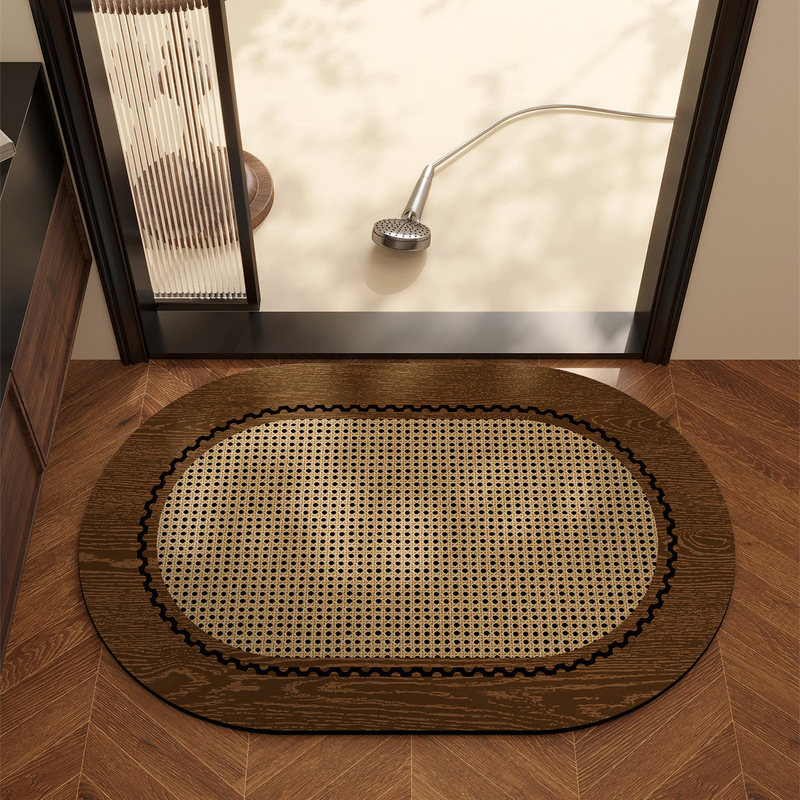 Vintage-style natural wood diatomaceous earth floor mat for bathroom and toilet, absorbent and non-slip, suitable for entryway and doorway Vintage-style natural wood diatomaceous earth floor mat for bathroom and toilet, absorbent and non-slip, suitable for entryway and doorway