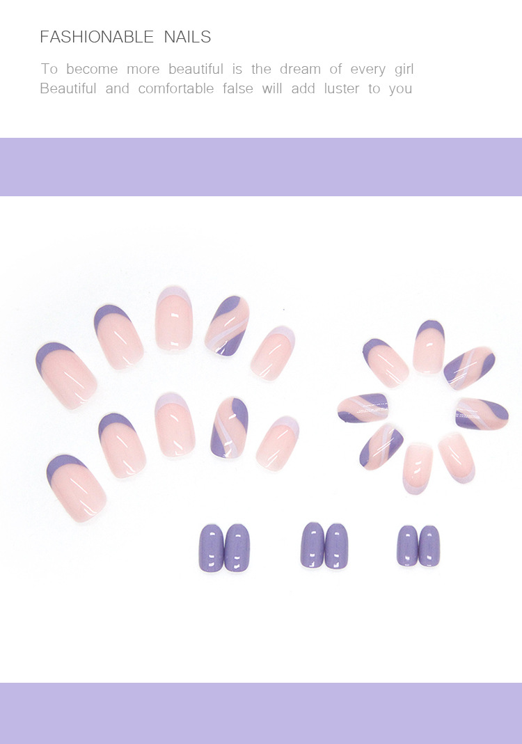 Nail enhancement products, premium feel pink and purple ripple nail plates, nails_voghion.com