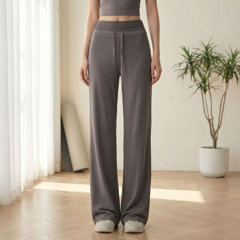 Sports Outdoor Yoga Pants for Women, Pilates Training Fitness Pants, Elastic Waist, Loose Drawstring, Quick-Dry Wide-Leg Pants Sports Outdoor Yoga Pants for Women, Pilates Training Fitness Pants, Elastic Waist, Loose Drawstring, Quick-Dry Wide-Leg Pants
