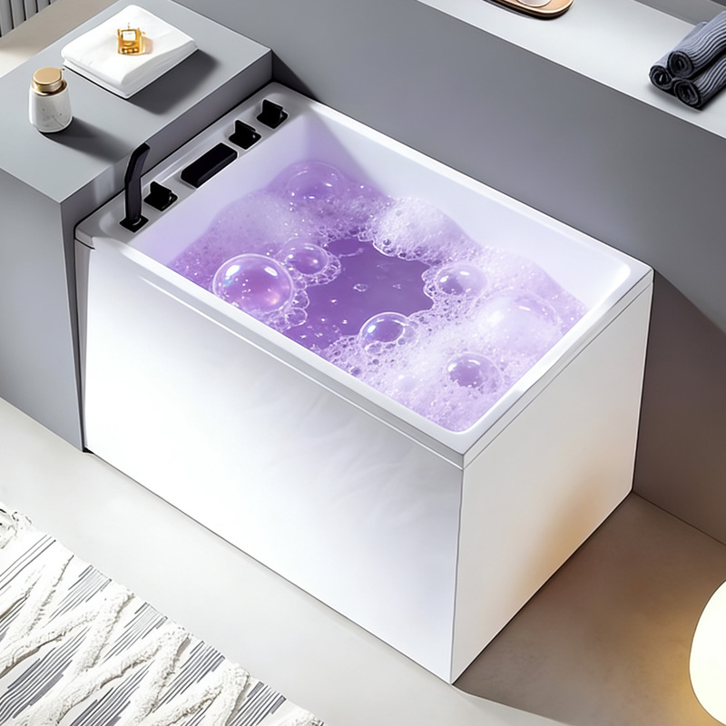 Mini Deep Soaking Bathtub for Adults and Children, Suitable for Home Use, Deep Sitting-Type, Compact Freestanding Acrylic Bathtub