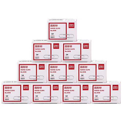Deli paper clips 0018 paper clips 100 pieces/box paper clips student office financial supplies electroplated surface
