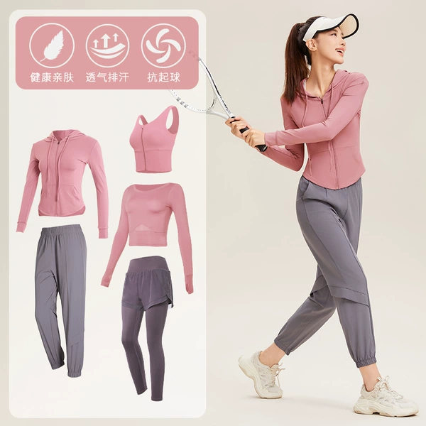 [Long sleeve] Meisha color+light gray five -piece TC44207