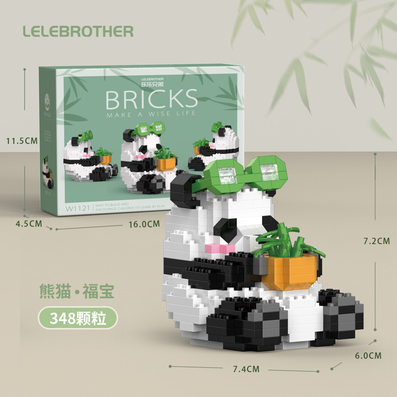 Compatible con Lego muñeca de dibujos animados micro partículas frambuesa oso montado bloques construcción juguetes educativos puesto ciego caja regalo al por mayor
