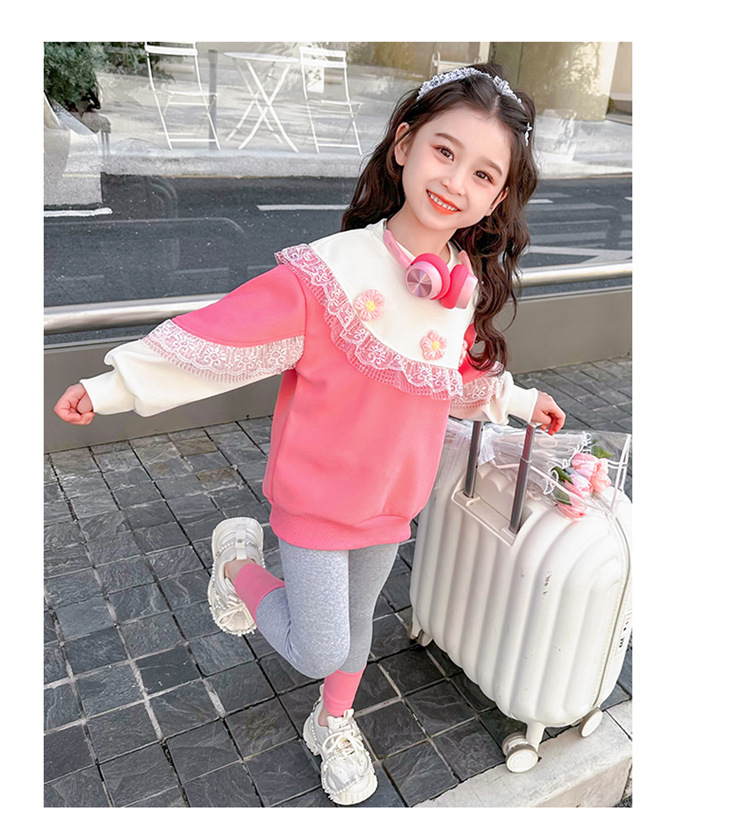 Dräi Blummen Ënnerwäsch 2024 Fréijoer Nei Moudeg Kanner- a Meedercher Sport Zweedeel Set_voghion.com