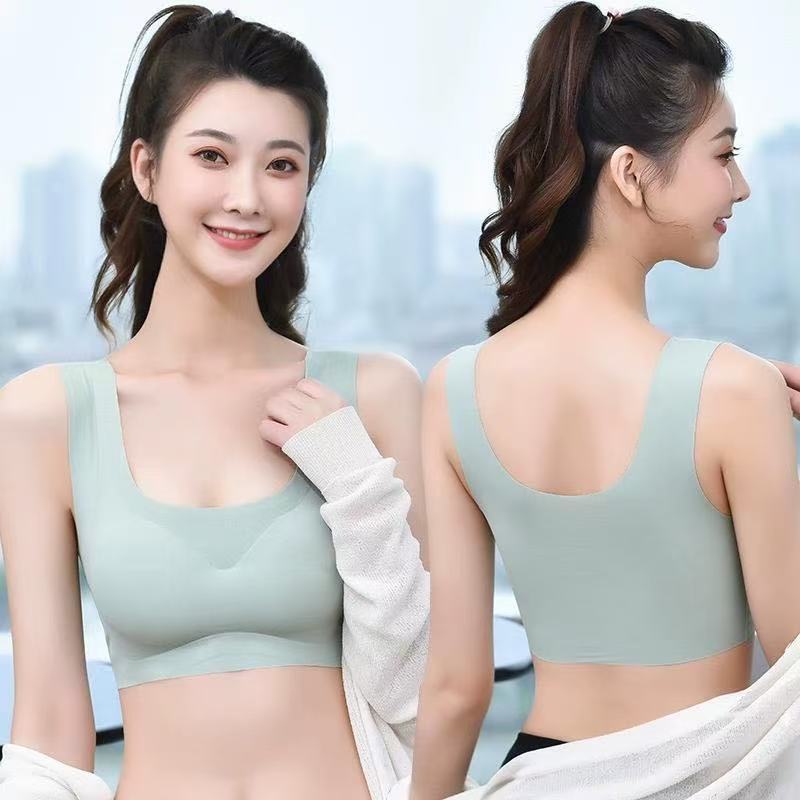 Top Deportivo Japonés Premium sin Costuras, de una Pieza, para Mujer, de Seda Helada, con Espalda Descubierta, para Yoga, sin Tirantes