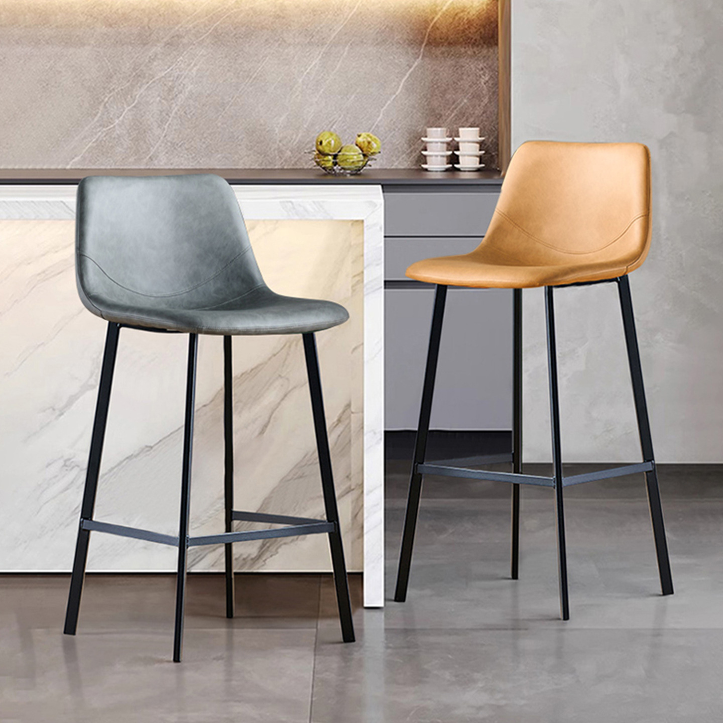 Bar Chair, High Chair, Home Chair, Front Desk Chair, Leisure Bar Chair, Backrest Chair, Modern Simple and Versatile Indoor Living Room Chair