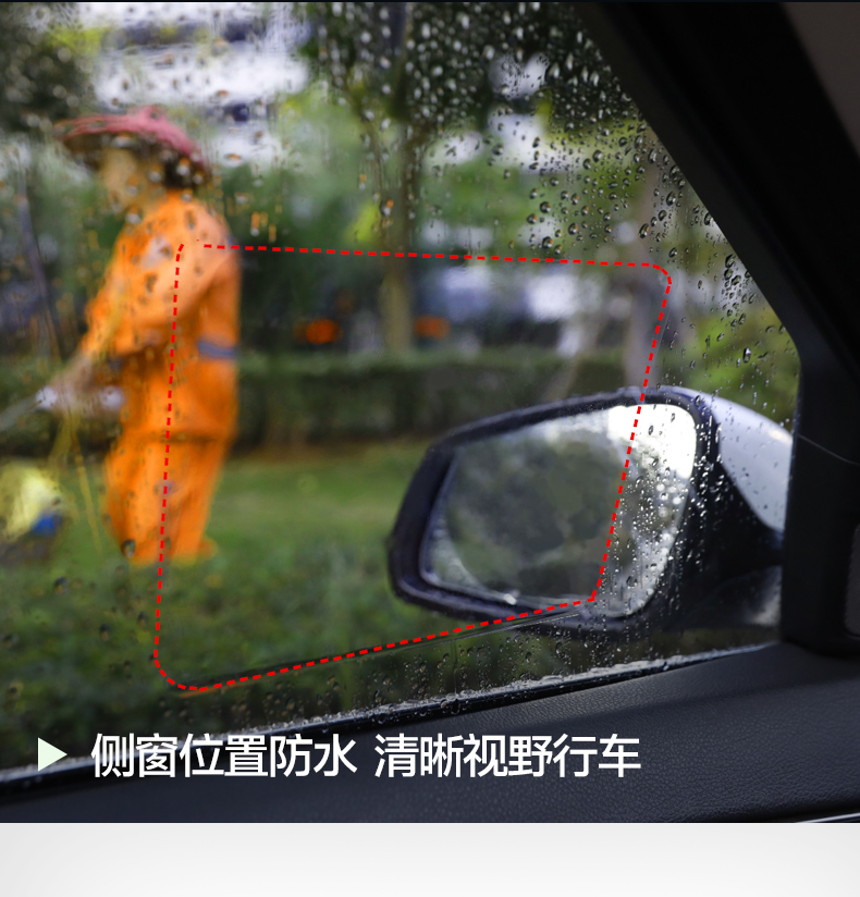 Qiao's Car Rearview Mirror Rainproof Film HD Nano Rearview Mirror Rainproof Film Glass Reflector Waterproof Film